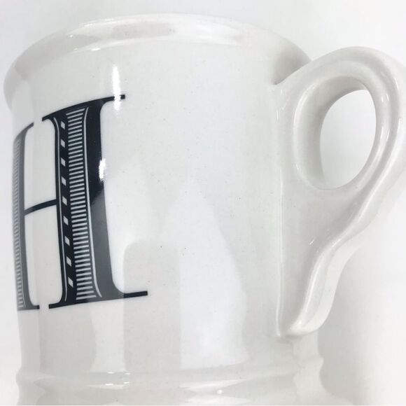 Anthropologie White Monogram Initial H Pedestal Mug - Picture 5 of 13